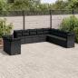 Preview: ARDEBO.de - 11-tlg. Garten-Sofagarnitur mit Kissen Schwarz Poly Rattan