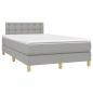 Preview: Boxspringbett mit Matratze & LED Hellgrau 120x190 cm Stoff