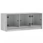 Preview: TV-Schrank mit Glastüren Grau Sonoma 102x37x42 cm