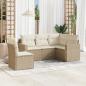 Preview: ARDEBO.de - 5-tlg. Garten-Sofagarnitur mit Kissen Beige Poly Rattan