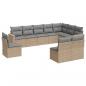 Preview: 10-tlg. Garten-Sofagarnitur mit Kissen Beige Poly Rattan