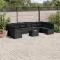 Preview: ARDEBO.de - 11-tlg. Garten-Sofagarnitur mit Kissen Schwarz Poly Rattan