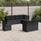 Preview: ARDEBO.de - 8-tlg. Garten-Sofagarnitur mit Kissen Schwarz Poly Rattan