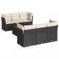 Preview: 7-tlg. Garten-Sofagarnitur mit Kissen Schwarz Poly Rattan