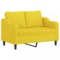 Preview: 2-Sitzer-Sofa Hellgelb 120 cm Stoff