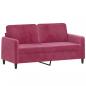 Preview: 2-Sitzer-Sofa Weinrot 140 cm Samt