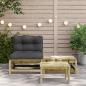 Preview: Gartensofa ohne Armlehnen mit Kissen und Hocker