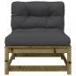 Preview: Gartensofa ohne Armlehnen mit Kissen und Hocker