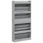 Preview: Schuhschrank mit 4 Klappen Grau Sonoma 80x21x163,5 cm