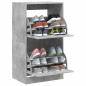 Preview: Schuhschrank mit 2 Klappen Betongrau 60x42x108 cm