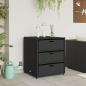 Preview: Gartenschrank Schwarz 55x59x69 cm Poly Rattan