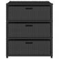 Preview: Gartenschrank Schwarz 55x59x69 cm Poly Rattan