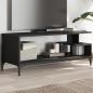 Preview: ARDEBO.de - TV-Schrank Schwarz 102x40x41 cm Holzwerkstoff und Stahl