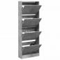 Preview: ARDEBO.de - Schuhschrank Betongrau 60x21x163,5 cm Holzwerkstoff