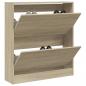 Preview: ARDEBO.de - Schuhschrank Sonoma-Eiche 80x21x87,5 cm Holzwerkstoff