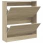 Preview: Schuhschrank Sonoma-Eiche 80x21x87,5 cm Holzwerkstoff