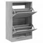 Preview: Schuhschrank Grau Sonoma 60x34x96,5 cm Holzwerkstoff