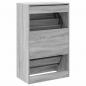 Preview: Schuhschrank Grau Sonoma 60x34x96,5 cm Holzwerkstoff