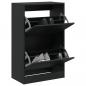 Preview: ARDEBO.de - Schuhschrank Schwarz 60x34x96,5 cm Holzwerkstoff