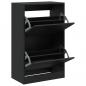 Preview: Schuhschrank Schwarz 60x34x96,5 cm Holzwerkstoff