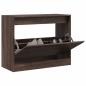 Preview: ARDEBO.de - Schuhschrank Braun Eichen-Optik 80x34x63 cm Holzwerkstoff