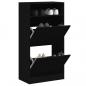 Preview: ARDEBO.de - Schuhschrank Schwarz 60x34x116 cm Holzwerkstoff