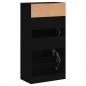 Preview: Schuhschrank Schwarz 60x34x116 cm Holzwerkstoff