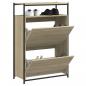 Preview: ARDEBO.de - Schuhschrank Sonoma-Eiche 75x34x112 cm Holzwerkstoff