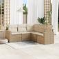 Preview: ARDEBO.de - 5-tlg. Garten-Sofagarnitur mit Kissen Beige Poly Rattan