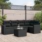 Preview: ARDEBO.de - 6-tlg. Garten-Sofagarnitur mit Kissen Schwarz Poly Rattan