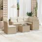 Preview: ARDEBO.de - 6-tlg. Garten-Sofagarnitur mit Kissen Beige Poly Rattan