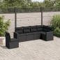 Preview: ARDEBO.de - 6-tlg. Garten-Sofagarnitur mit Kissen Schwarz Poly Rattan