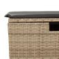 Preview: Gartenhocker mit Kissen Beige 55x55x37 cm Poly Rattan