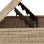 Preview: Gartenhocker mit Kissen Beige 55x55x37 cm Poly Rattan