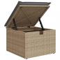 Preview: Gartenhocker mit Kissen Beige 55x55x37 cm Poly Rattan