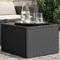 Preview: ARDEBO.de - Gartentisch mit Glasplatte Schwarz 55x55x37 cm Poly Rattan