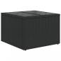 Preview: Gartentisch mit Glasplatte Schwarz 55x55x37 cm Poly Rattan