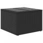 Preview: Gartentisch mit Glasplatte Schwarz 55x55x37 cm Poly Rattan