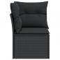 Preview: Garten-Ecksofa mit Kissen Schwarz Poly Rattan