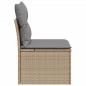 Preview: Gartensessel ohne Armlehnen mit Kissen Beige Poly Rattan