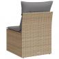 Preview: Gartensessel ohne Armlehnen mit Kissen Beige Poly Rattan