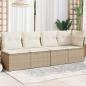 Preview: ARDEBO.de - Gartensofa mit Kissen 4-Sitzer Beige Poly Rattan