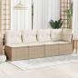 Preview: Gartensofa mit Kissen 4-Sitzer Beige Poly Rattan