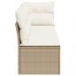 Preview: Gartensofa mit Kissen 4-Sitzer Beige Poly Rattan