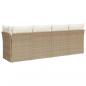 Preview: Gartensofa mit Kissen 4-Sitzer Beige Poly Rattan