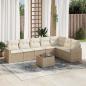 Preview: ARDEBO.de - 8-tlg. Garten-Sofagarnitur mit Kissen Beige Poly Rattan