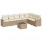 Preview: 8-tlg. Garten-Sofagarnitur mit Kissen Beige Poly Rattan