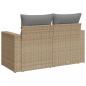 Preview: Gartensofa mit Kissen 2-Sitzer Beige Poly Rattan