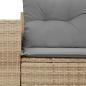 Preview: Gartensofa mit Kissen 2-Sitzer Beige Poly Rattan