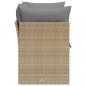 Preview: Gartensofa mit Kissen 2-Sitzer Beige Poly Rattan